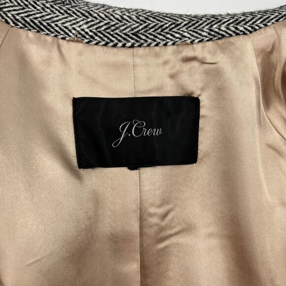 J. Crew Herringbone Car Coat Wool Overcoat Gray Winter - Picture 3 of 11